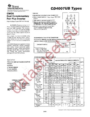 CD4007UBPWR datasheet  